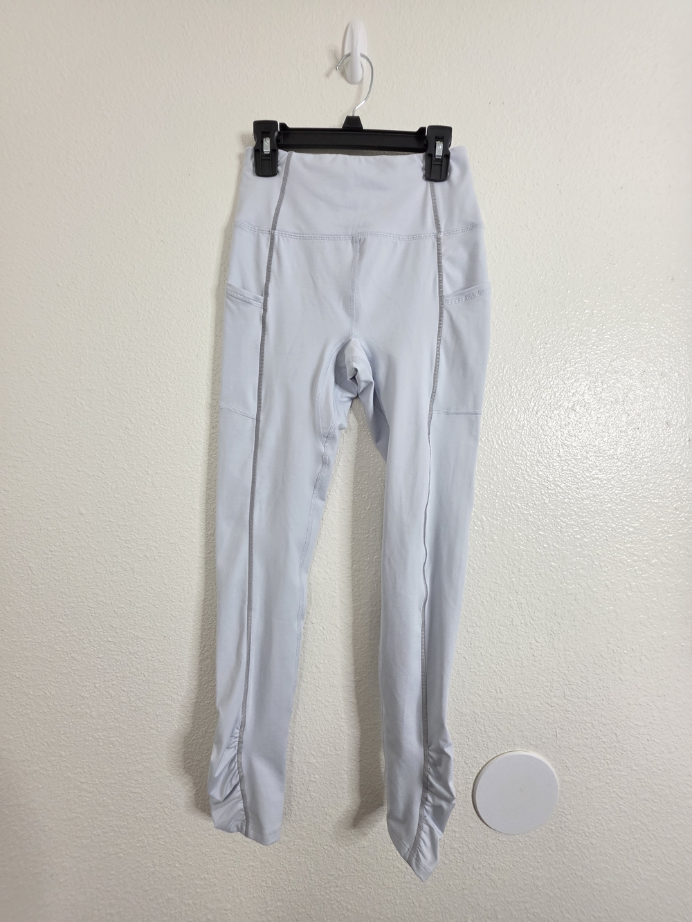 FP Movement Free People Womens XS Light Blue Ruched Hem Pocket High Rise Legging